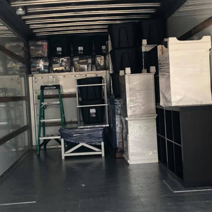 college dorm moving in truck